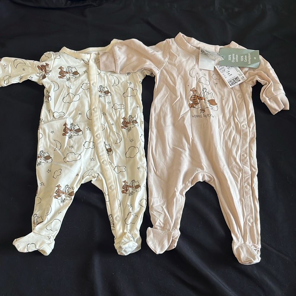 2 pcs H&M newborn Winnie the Pooh onesie